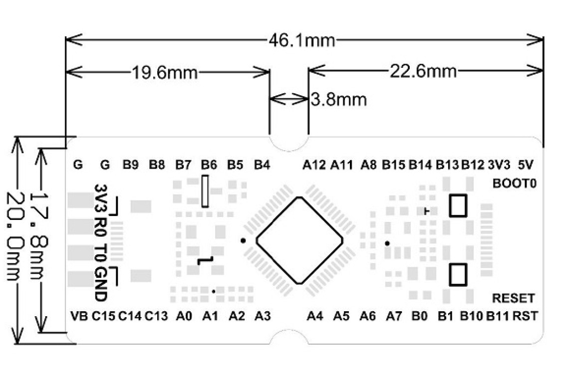 Sipeed Longan Nano RISC-V GD32VF103CBT6 Carte de développement dimensions 2